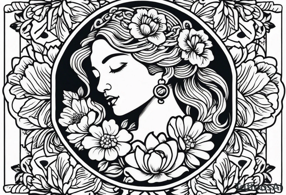 pray

old school vintage simple traditional design with vintage flowers surrounding
bold color simple tattoo idea