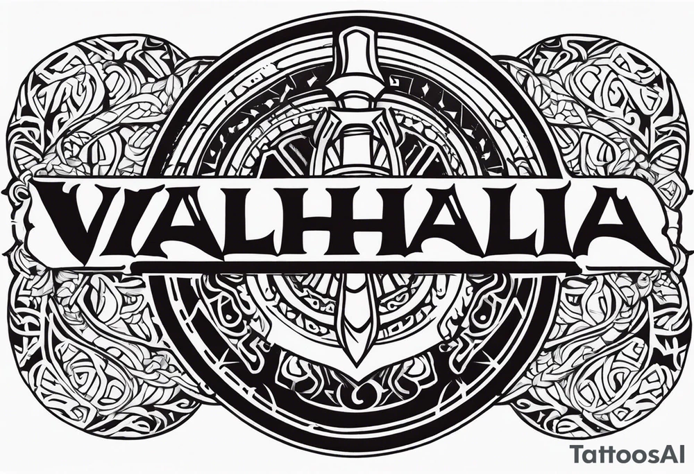 Valhalla round shield 
 axe berserker tattoo idea