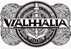 Valhalla round shield 
 axe berserker tattoo idea