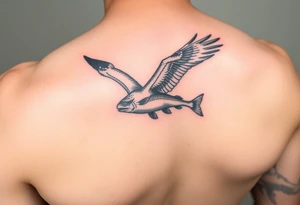 Osprey with a small trout in its talons tattoo idea