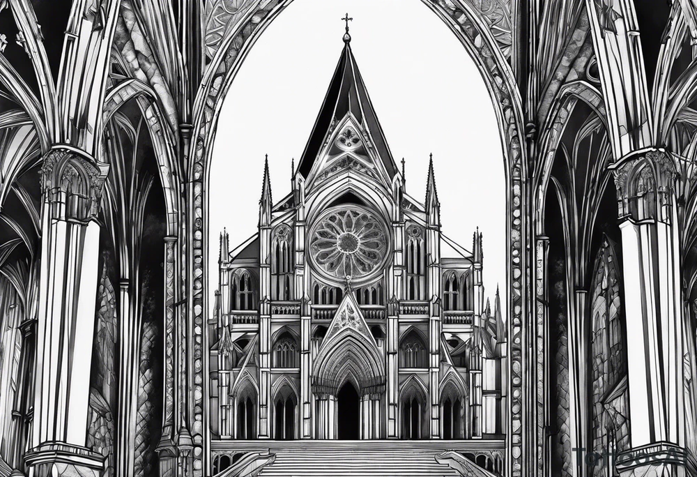 gothic cathedral with Charlemagne tattoo idea