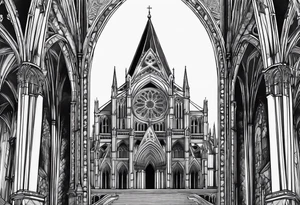 gothic cathedral with Charlemagne tattoo idea