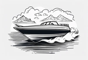 Speed Boat to island of capri tattoo idea