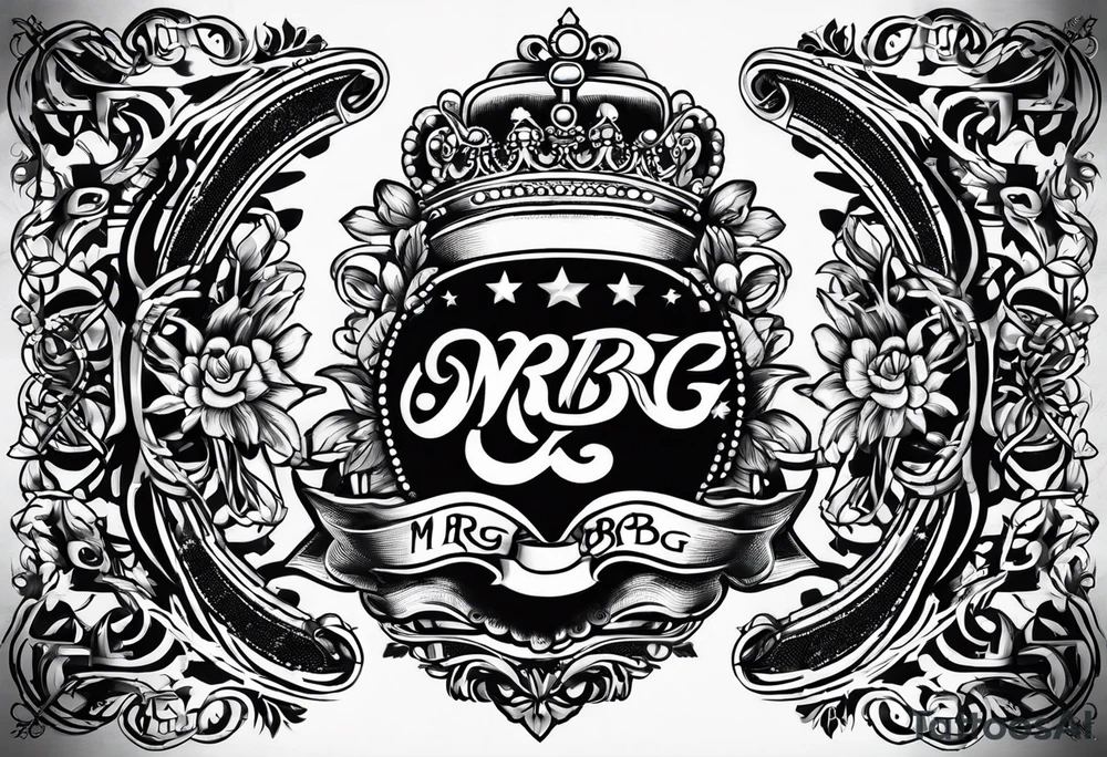 logo-type tattoo word "MRBG" tattoo idea