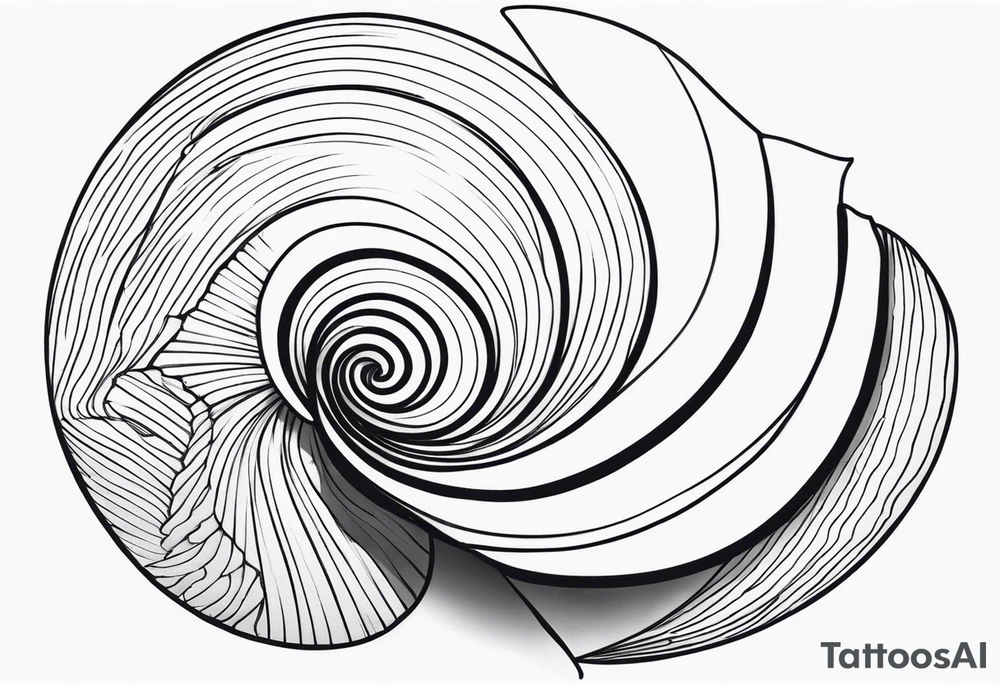 A spiral shell symbolizing growth and evolution tattoo idea