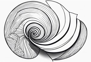 A spiral shell symbolizing growth and evolution tattoo idea