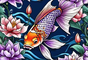 Lavender koi tattoo idea