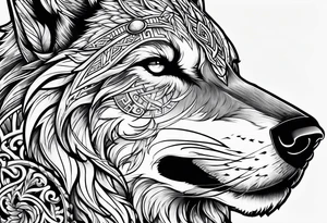 Viking wolf tattoo idea
