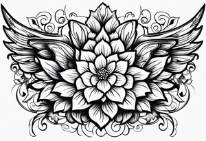 wing, flower, tattoo idea