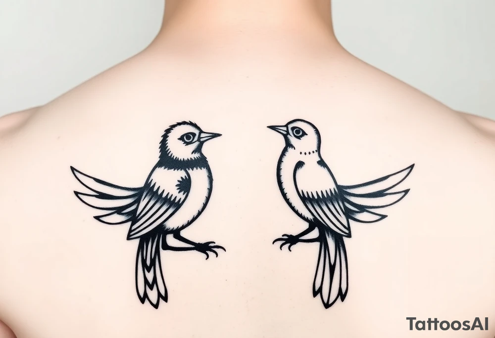 Sagittarius sign for both individuals as a couple names being Harley and Guy bird combined meaning Harley bird tattoo idea
