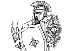 Armored Roman Soldier with shield tattoo idea