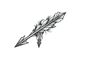 thick  arrow that show down tattoo idea