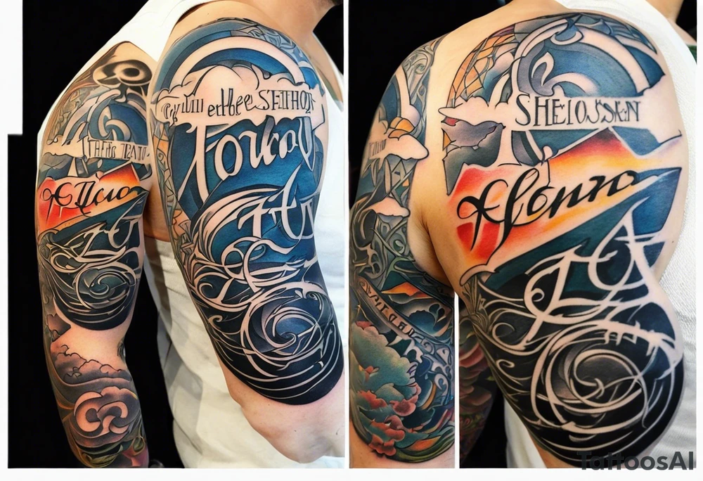Christian tattoo, Full sleeve tattoo idea