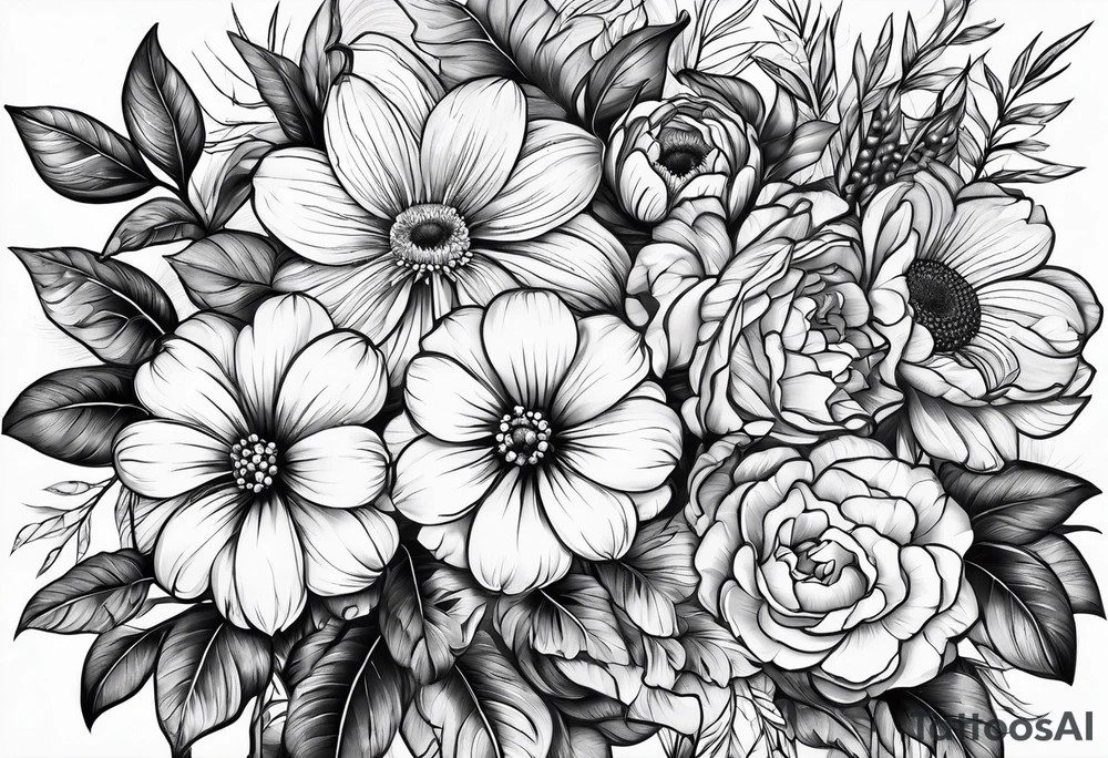 Flowers with “gasparri” embedded tattoo idea