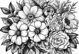 Flowers with “gasparri” embedded tattoo idea