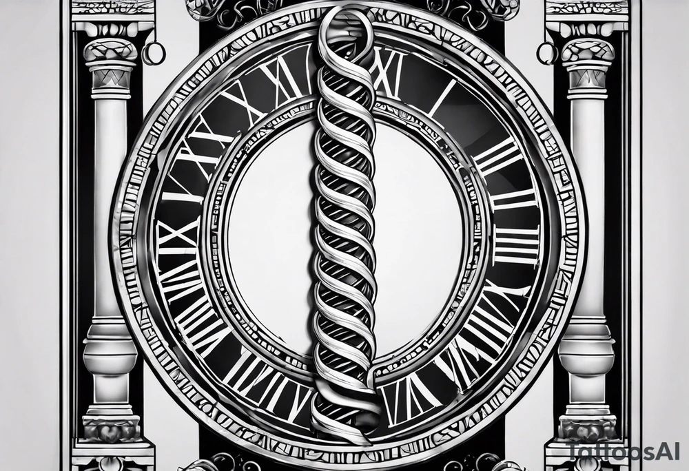 8.25.2017 in Roman numerals with a DNA strand in the background tattoo idea