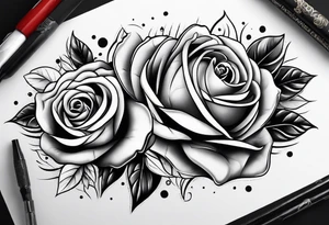 Roses, freedom and gun bullet tattoo idea