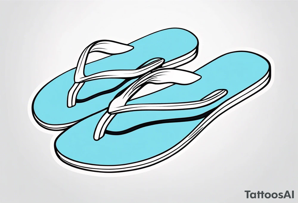 tiny light blue flip flop tattoo idea