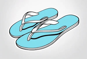 tiny light blue flip flop tattoo idea