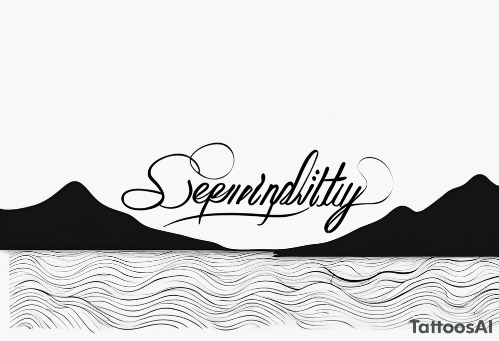 the word "serendipity" in cursive tattoo idea