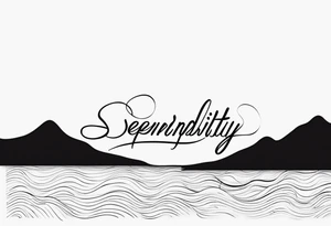 the word "serendipity" in cursive tattoo idea