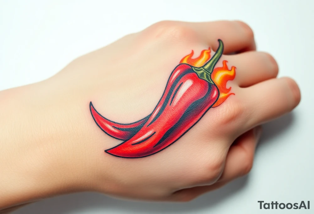 Chili pepper and fire tattoo idea