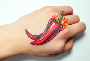Chili pepper and fire tattoo idea