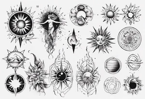 Wasser Nymphe Sonne tattoo idea