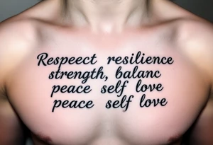 Respect resilience strength balance peace self love tattoo idea