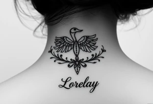 Crea un diseño significativo sobre la cultura egipcia y que tenga el nombre escrito por de bajo del diseño el nombre de mi hermana Lorelay para la parte baja del bíceps tattoo idea