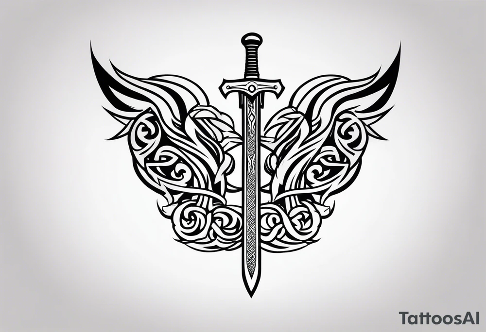 Viking sword Valhalla symbol tattoo idea