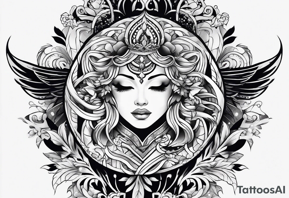 neck sleeve tattoo idea
