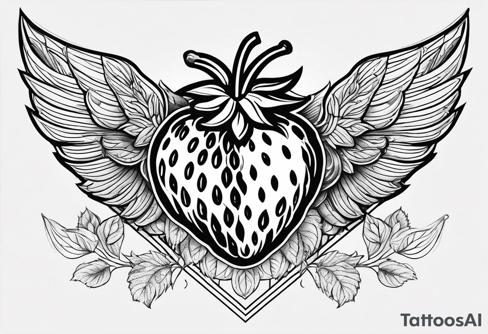 A Strawberry with wings tattoo idea
