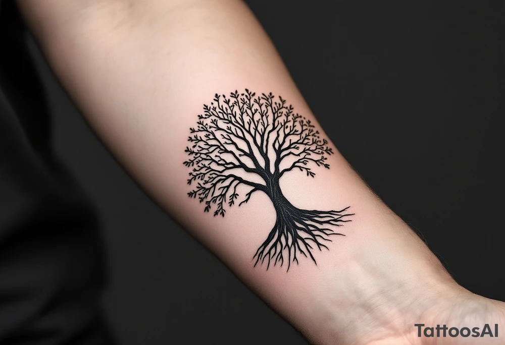 tree of life tattoo that spans across forearm tattoo idea