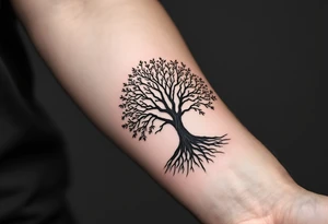 tree of life tattoo that spans across forearm tattoo idea