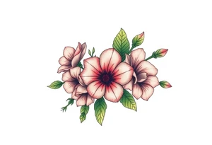 Fore arm tattoo in the neo american traditional style. I want to incorporate a few different flowers: Poppies, Morning Glory, Narcissus with green leaves in the background tattoo idea