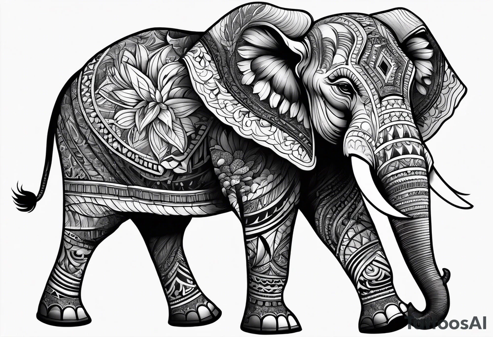 Angry elephant tattoo idea