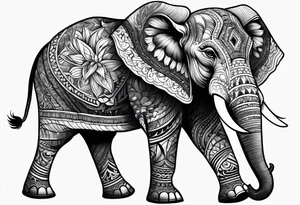 Angry elephant tattoo idea