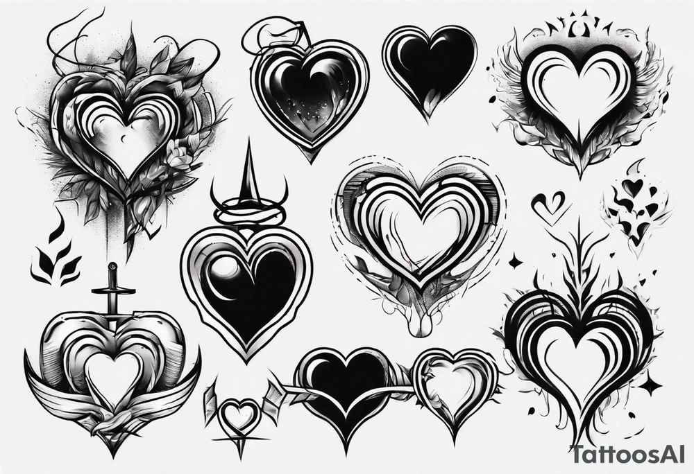 A modern heart tattoo idea