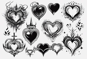 A modern heart tattoo idea