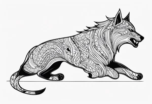 Fierce wold side view tattoo idea