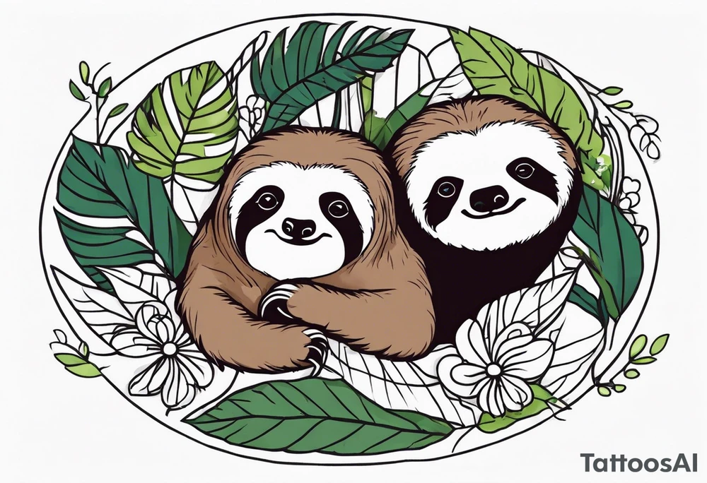 sloths funny tattoo idea