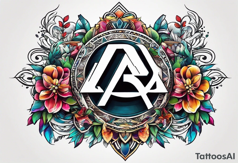 A headband with the letters A R in the middle tattoo idea