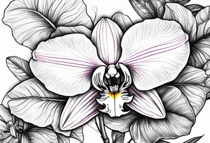 Orquídea e Bougainvillea com ramos tattoo idea