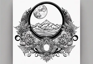 sternum tattoo moon and lace tattoo idea