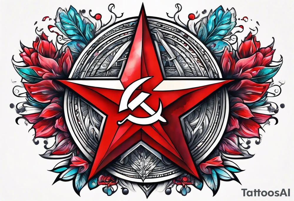 Communist star with fascist blood tattoo idea
