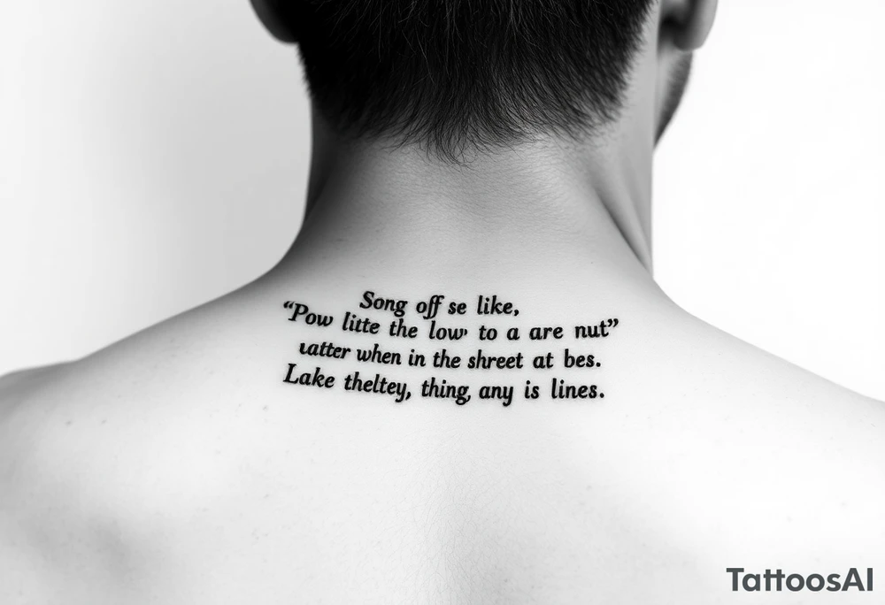 Song lyrics tattoo idea