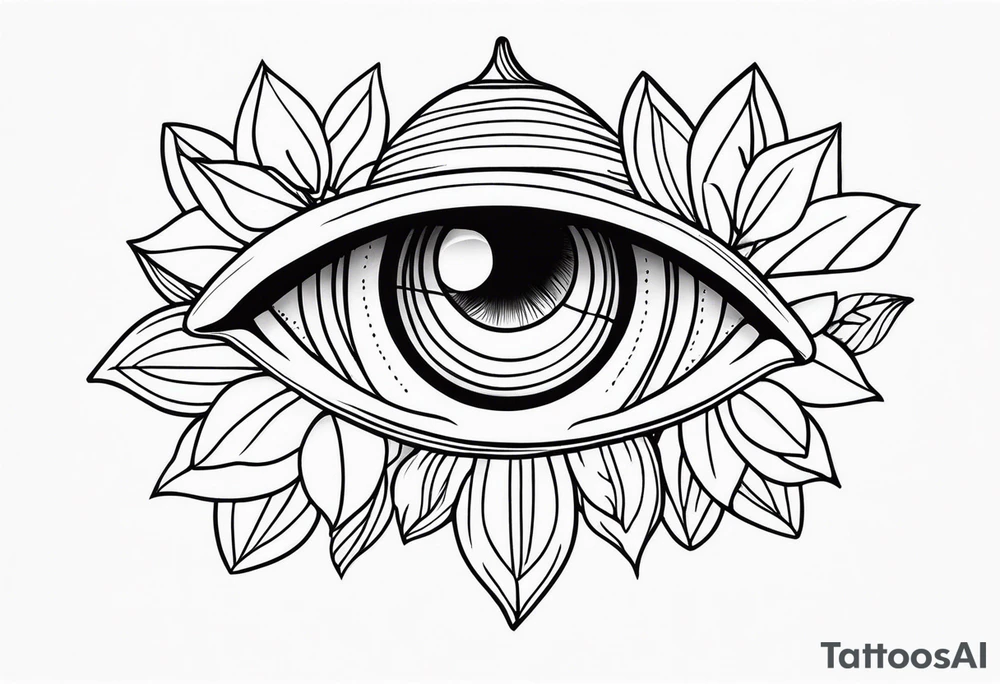 eye pumpkin flowers tattoo idea