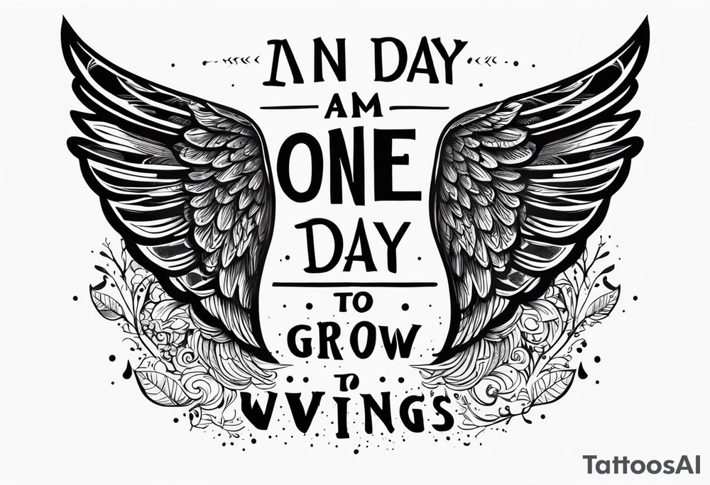 "One day, i am going to grow wings" tattoo idea