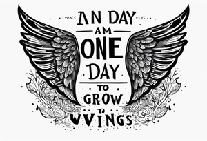 "One day, i am going to grow wings" tattoo idea